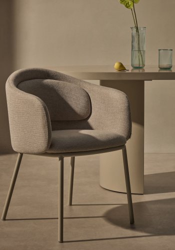 KAVE HOME Minda stol i beige og stlben i beige utfrelse, FSC Mix Credit