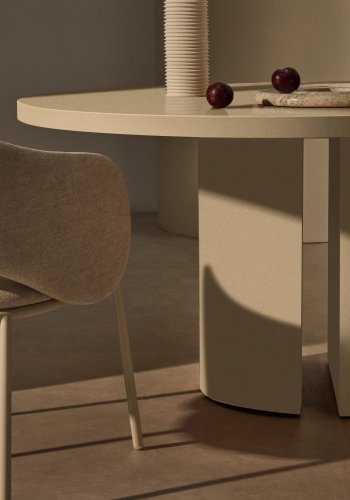 KAVE HOME Nealy spisebord, rundt - hvit beige MDF (150)