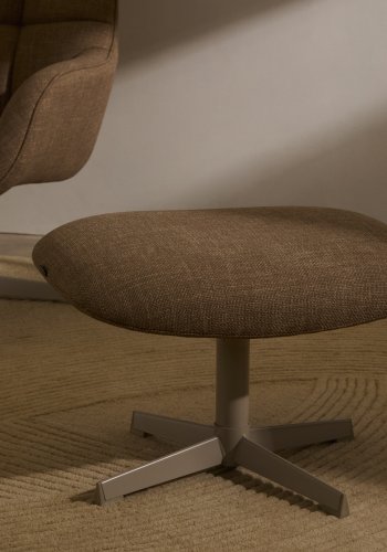 KAVE HOME Jaspe lysebrun fotsttte med grtt metall, FSC 100%