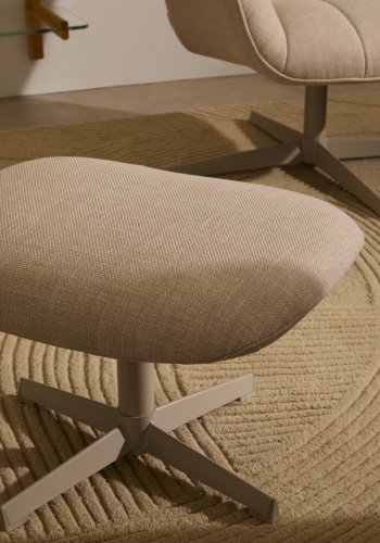 KAVE HOME Jaspe beige svingbar lenestol med grlakkert metall, FSC 100%