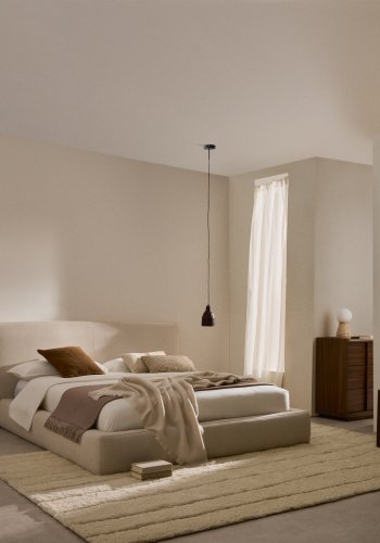 KAVE HOME Beige blokkseng med avtagbart trekk til madrass 180 x 200 cm FSC Mix Credit