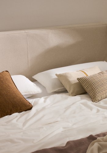 KAVE HOME Beige blokkseng med avtagbart trekk til madrass 180 x 200 cm FSC Mix Credit