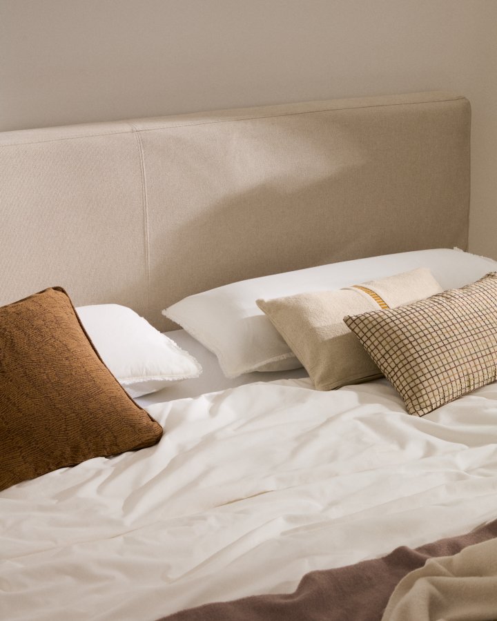 KAVE HOME Beige blokkseng med avtagbart trekk til madrass 180 x 200 cm FSC Mix Credit