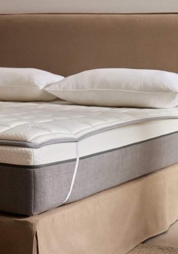 KAVE HOME Freya overmadrass - hvitt stoff (150x190)