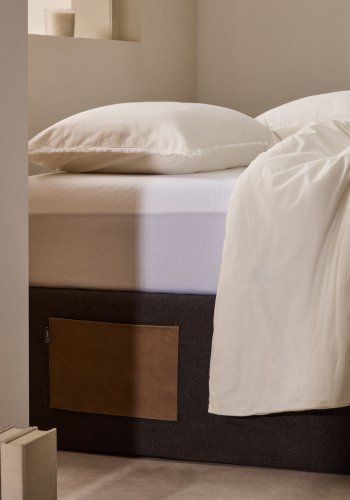 KAVE HOME Matters sammenleggbar sofa, med oppbevaring - svart stoff (for en 180x200 cm madrass)