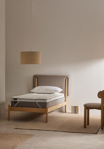 KAVE HOME Freya overmadrass - hvitt stoff (90x190)