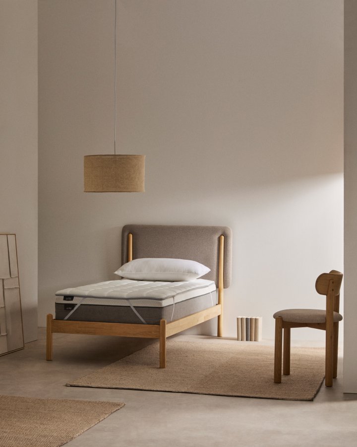 KAVE HOME Freya overmadrass - hvitt stoff (90x190)