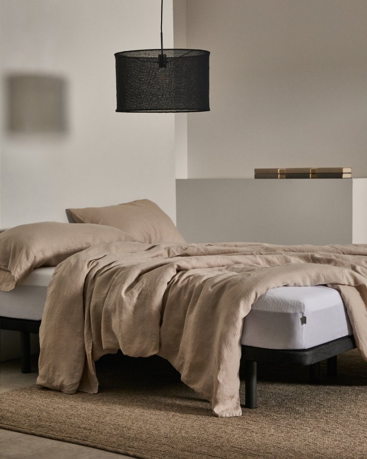 KAVE HOME Undersengsbunn uten ben - svart stoff (for 160x200 cm madrass)