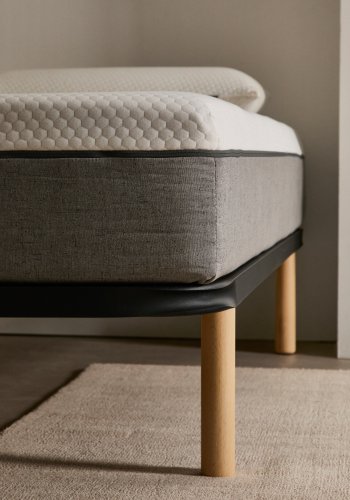 KAVE HOME Talo sengebunn uten ben, med lameller - grtt metall (80x200)