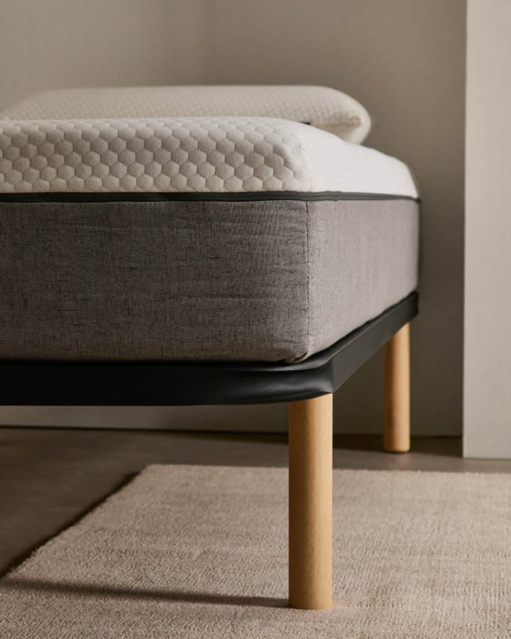 KAVE HOME Talo sengebunn uten ben, med lameller - grtt metall (80x200)