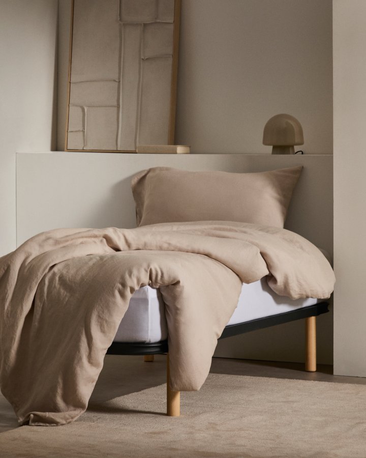 KAVE HOME Talo sengebunn uten ben, med lameller - grtt metall (90x190)