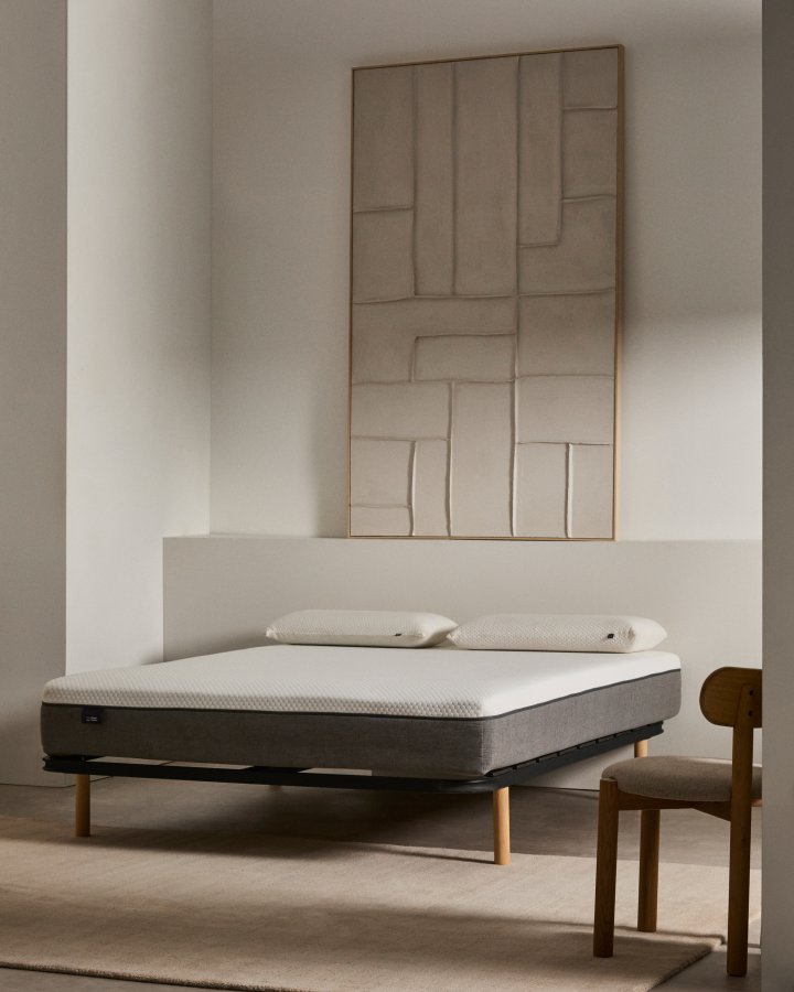 KAVE HOME Talo sengebunn uten ben, med lameller - grtt metall (135x190)