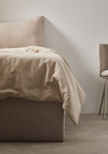 KAVE HOME Matters sammenleggbar sofa, med oppbevaring - beige stoff (for en 90x190 cm madrass)