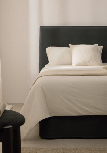 KAVE HOME Jaira sengegavl, aftageligt betr�k - antracitgr� h�r og bomuld (til senge op til 180 cm)