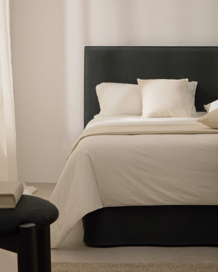 KAVE HOME Jaira sengegavl, aftageligt betr�k - antracitgr� h�r og bomuld (til senge op til 180 cm)