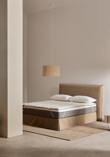 KAVE HOME Freya overmadrass - hvitt stoff (140x190)