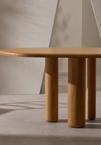 KAVE HOME Mailen spisebord, ovalt - brun ask finer (220x105)