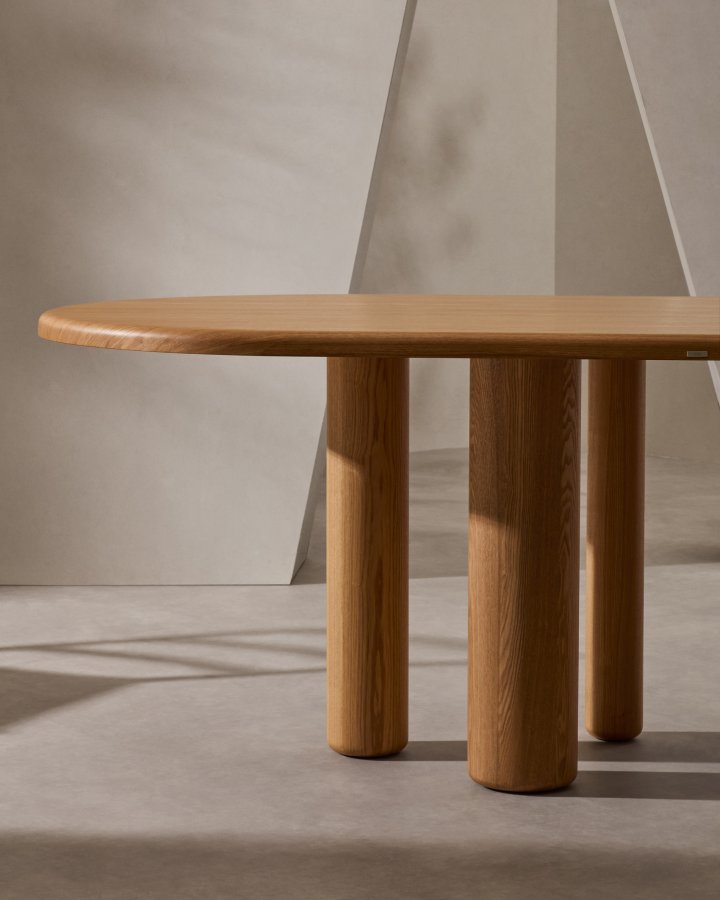 KAVE HOME Mailen spisebord, ovalt - brun ask finer (220x105)