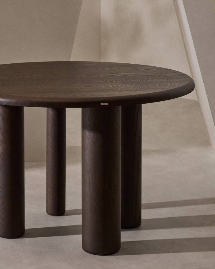 KAVE HOME Mailen spisebord, rundt - mrk brun ask finer (120)