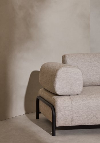 KAVE HOME Compo 3-seters sofa - beige chenille med gr metallstruktur (232)