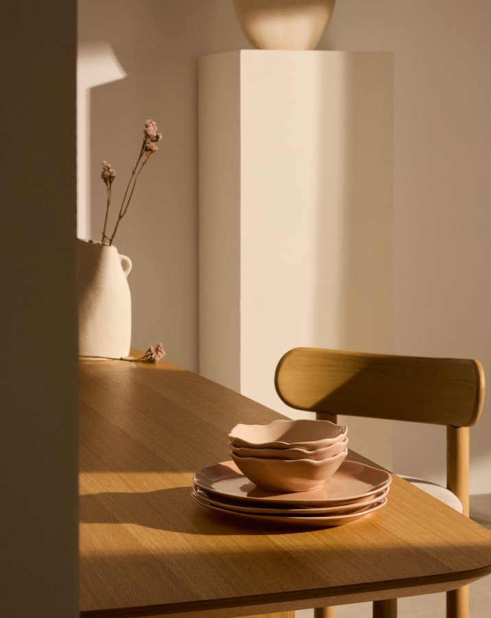 KAVE HOME Tiraya skl, rund - rosa keramikk (16,5)