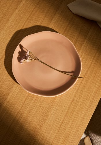 KAVE HOME Tiraya flat tallerken, rund - rosa keramikk (27)