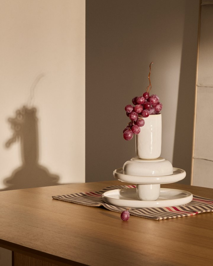 KAVE HOME Uilo platt tallrik, rund - vit keramik (�26,5)