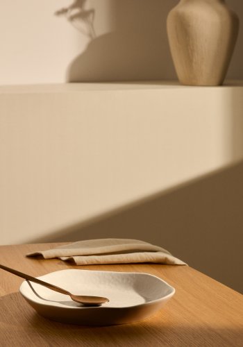 KAVE HOME Tiraya desserttallerken, rund - hvit keramikk (24)