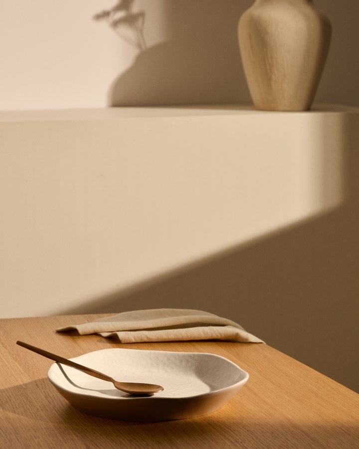 KAVE HOME Tiraya desserttallerken, rund - hvit keramikk (24)