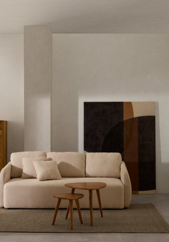 KAVE HOME Laira 3-pers. sovesofa - ecru chenillestoff (225 cm)