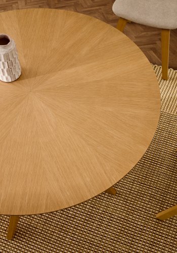 KAVE HOME Naanim spisebord, rund - natur egetr�sfiner og natur gummitr� (�120)