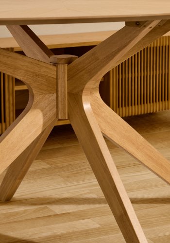 KAVE HOME Naanim spisebord, oval - natur egetr�sfiner og natur gummitr� (180x110)