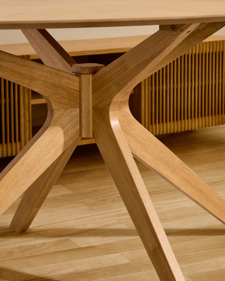 KAVE HOME Naanim spisebord, oval - natur egetr�sfiner og natur gummitr� (180x110)