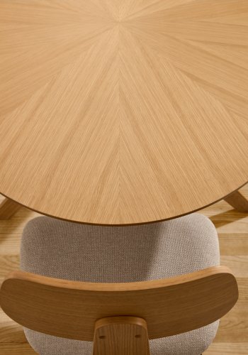 KAVE HOME Naanim spisebord, oval - natur egetr�sfiner og natur gummitr� (180x110)