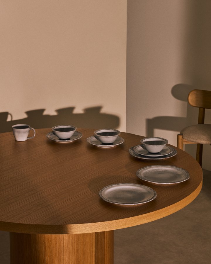 KAVE HOME Dovec flat plate, rund - bl keramikk (27)