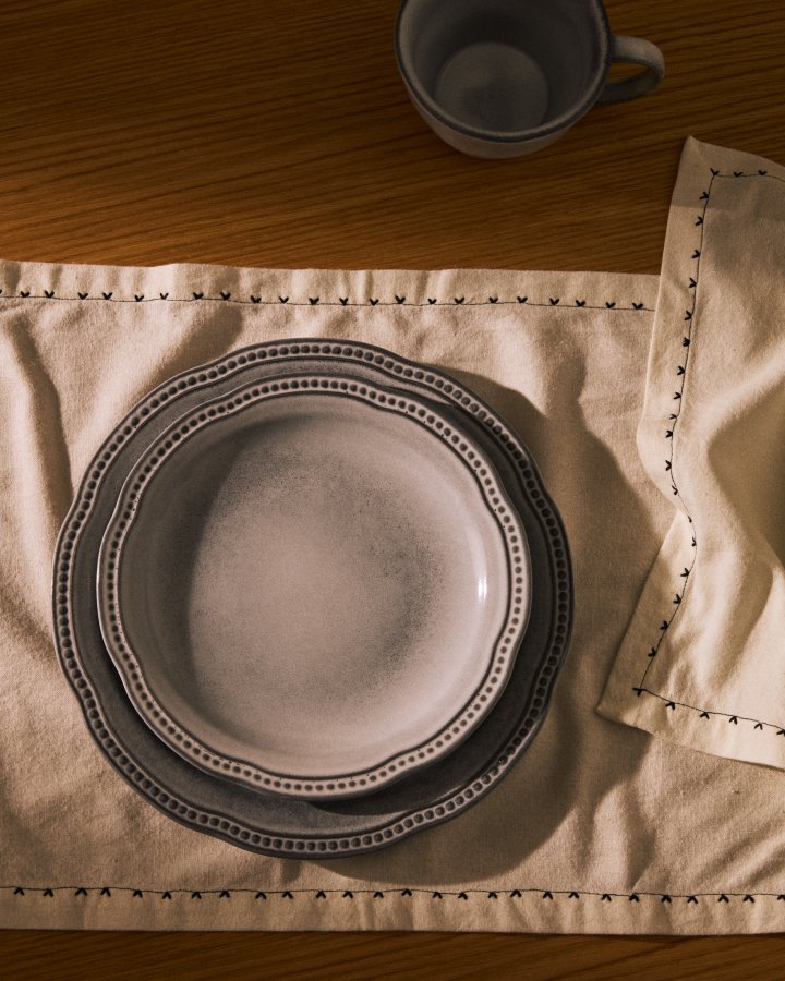 KAVE HOME Dovec flat plate, rund - bl keramikk (27)