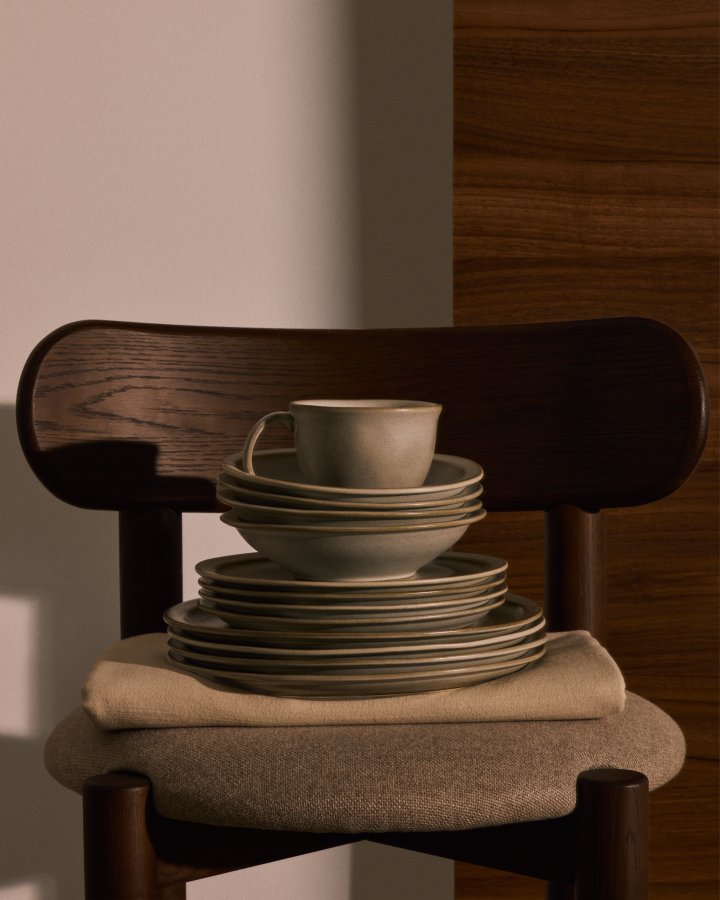 KAVE HOME Coval desserttallerken, rund - beige keramikk (23)