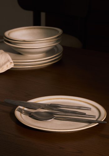 KAVE HOME Coval desserttallerken, rund - beige keramikk (23)