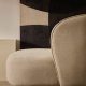 KAVE HOME Ulit lenestol - beige chenillestoff og naturlig b�ketre