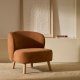 KAVE HOME Ulit Sessel - Terrakotta-Chenille-Stoff und natürliches Buchenholz
