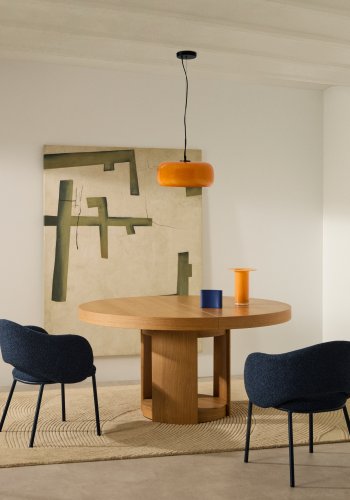 KAVE HOME Artis uttrekkbart rundt bord i heltre eik og finr, 150 (200) cm x 80 cm FSC 100%