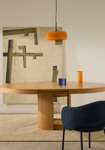 KAVE HOME Artis uttrekkbart rundt bord i heltre eik og finr, 150 (200) cm x 80 cm FSC 100%