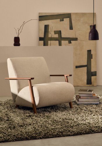 KAVE HOME Amire avlang taklampe i tre i svart utfrelse, 15 cm