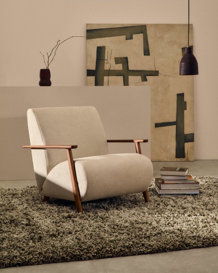 KAVE HOME Amire avlang taklampe i tre i svart utfrelse, 15 cm