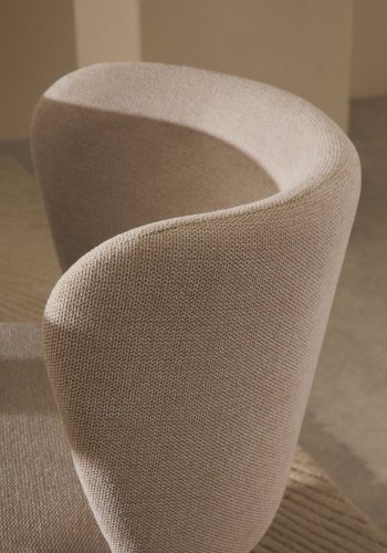 KAVE HOME Ciselia spisestuestol - beige bouclé og beige stl