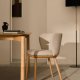 KAVE HOME Ciselia stol beige chenille og heltre ask naturlig tone FSC Mix Credit