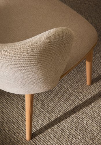 KAVE HOME Ciselia stol beige chenille og heltre ask naturlig tone FSC Mix Credit