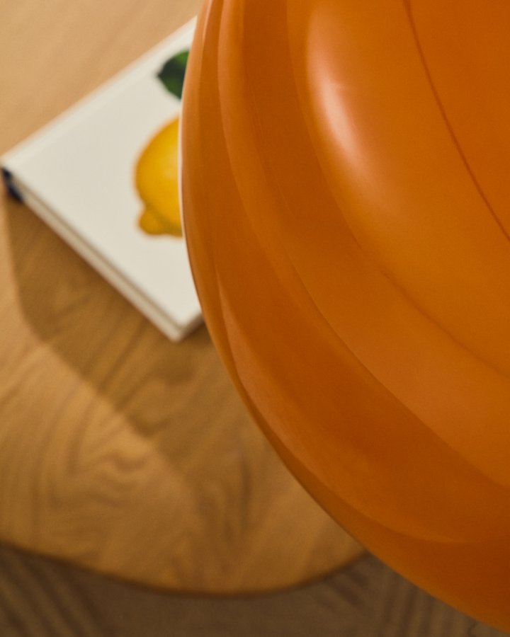 KAVE HOME Reig taklampe, rund - oransje glass (38)