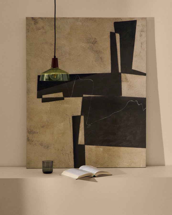 KAVE HOME Fida, grnt abstrakt lerret, 118 x 94 cm