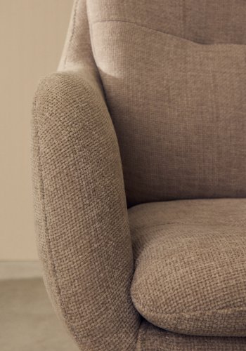 KAVE HOME Lexa svingstol, med armlener - beige chenille og beige stl